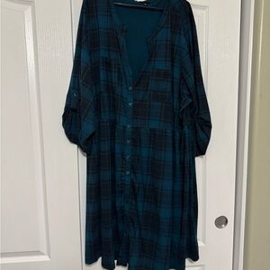 Torrid Blue Plaid Dress